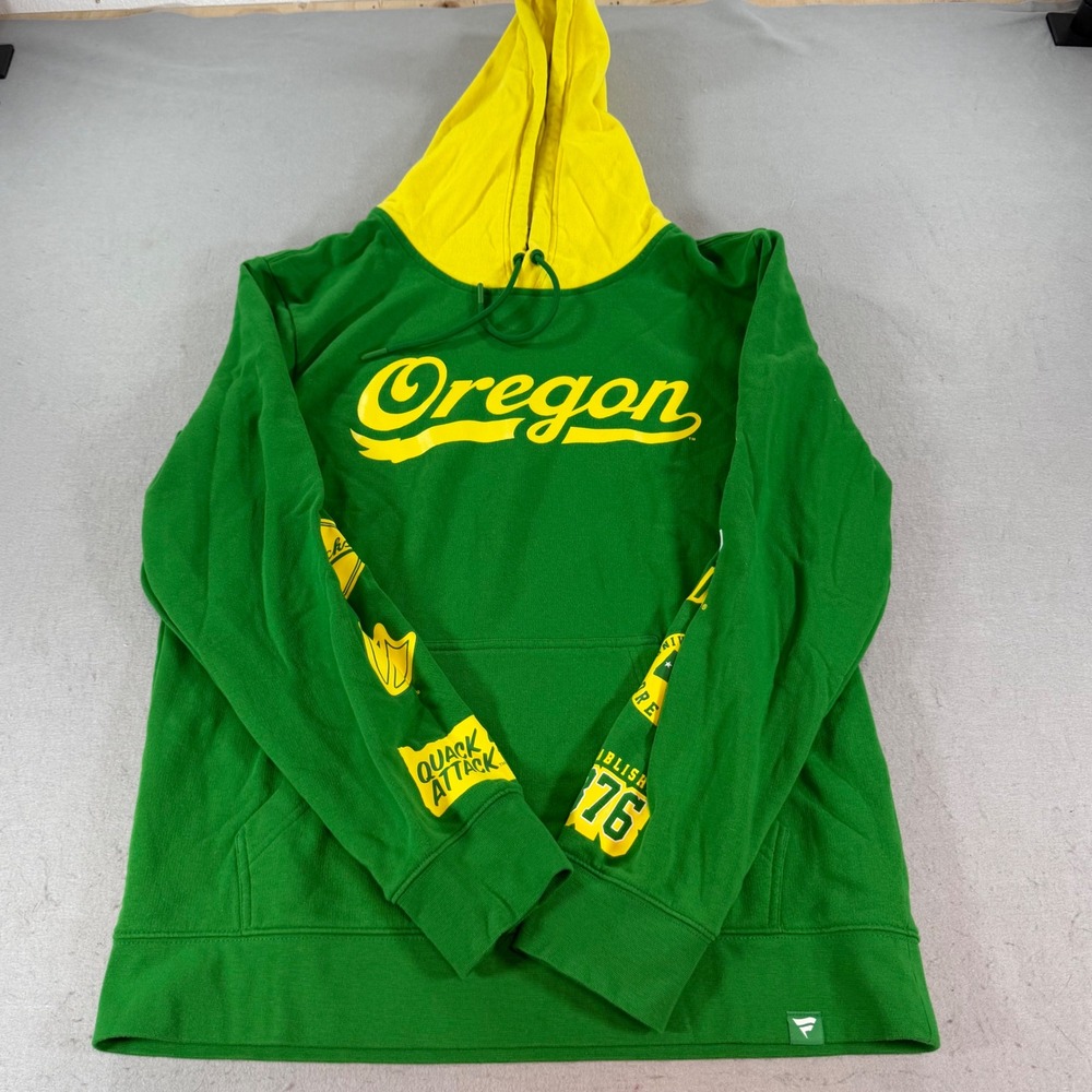 Oregon Ducks Fanatics Graphic Hoodie Green Yellow M